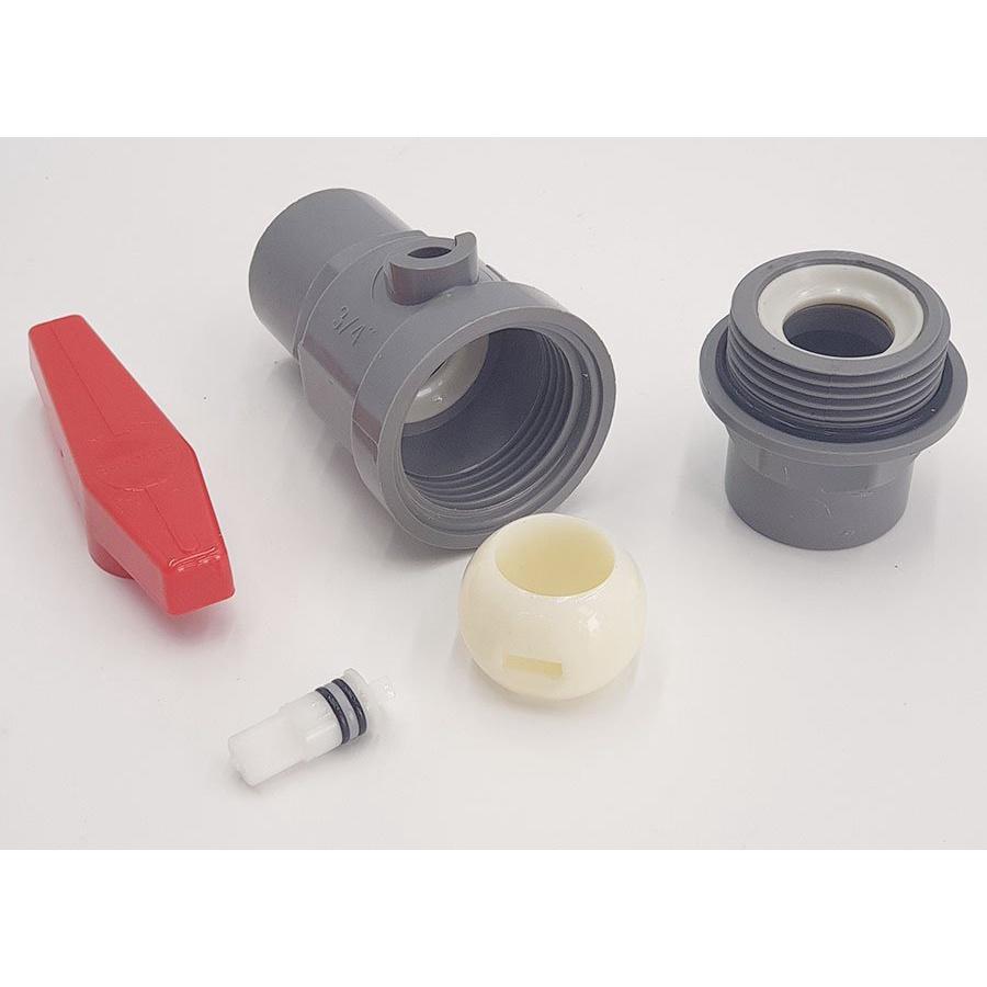 Bộ 5 van PVC 2 mảnh ghép siêu nhẹ có chân dùng cho ống nước 27mm Eurolife EL-VCC27 (Xám đỏ)