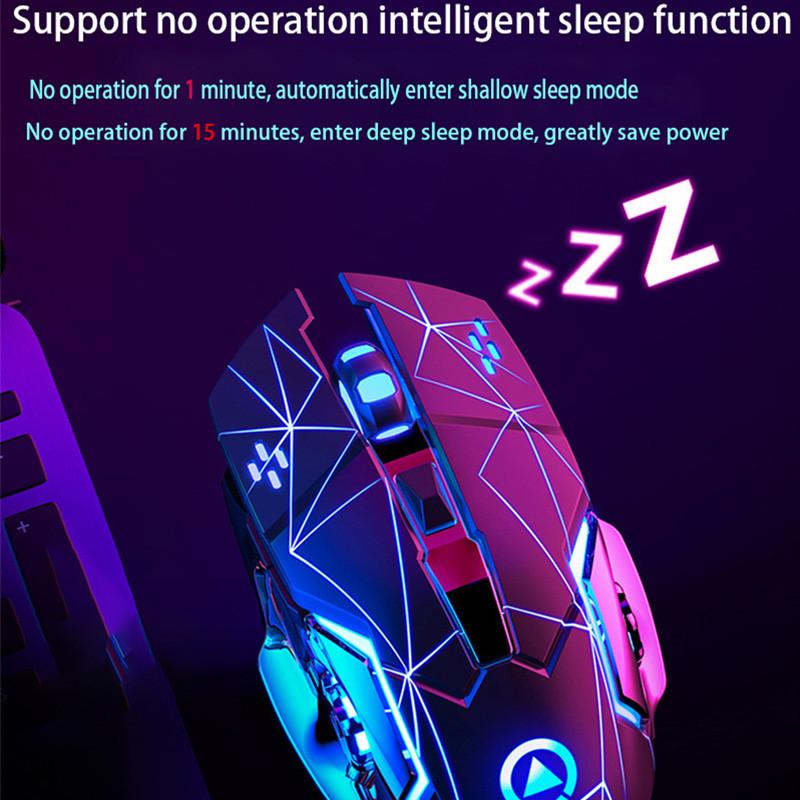 Chuột Chơi Game Chuyên Nghiệp 6 Phím Không Dây 2.4Ghz Mause Cho Máy Tính/Laptop Có Thể Sạc Im Lặng PUBG/Cs Go/LOL