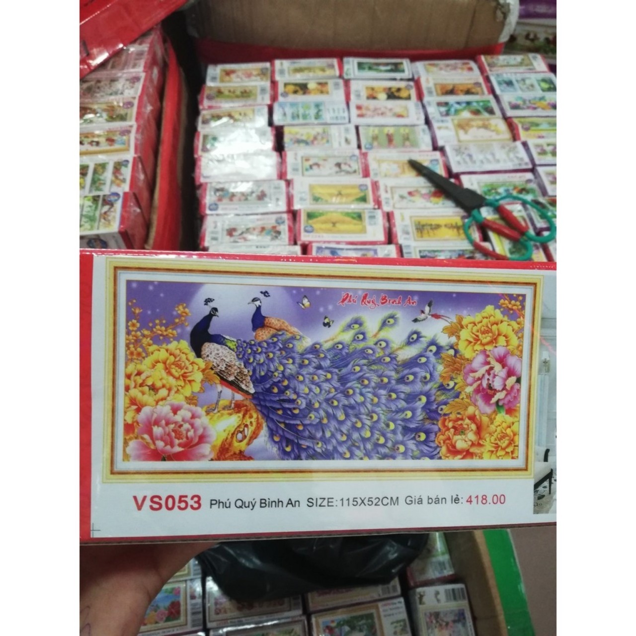 Tranh đá Phú quý bình an - khách tự đính đá