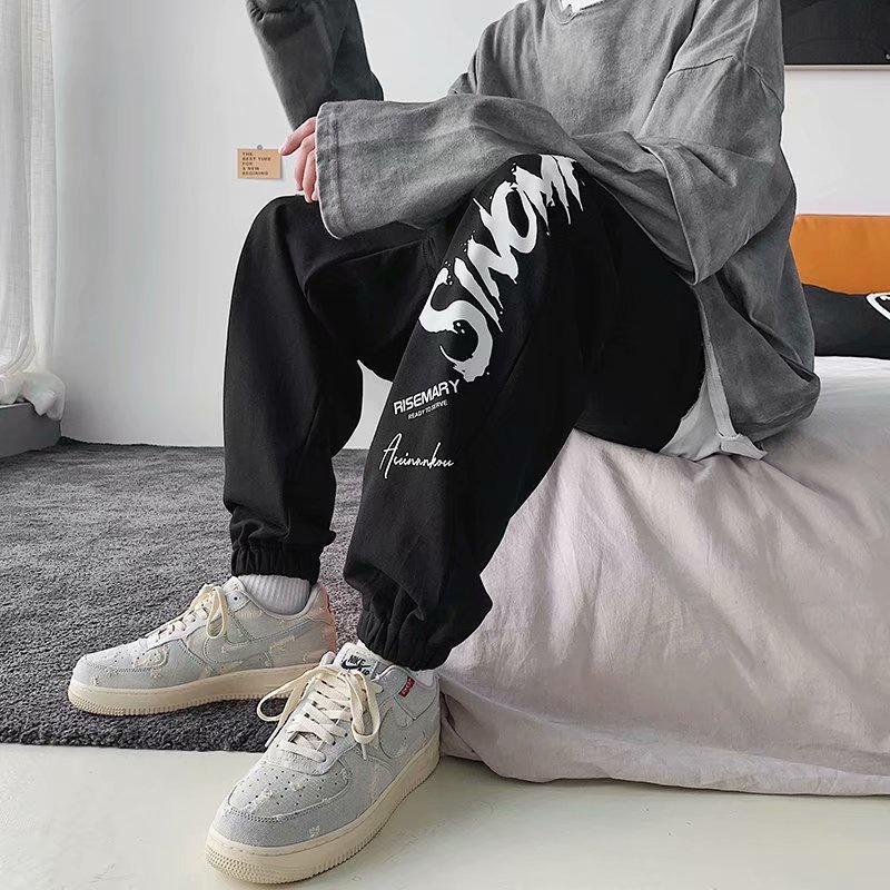 Quần thể thao ống rộng họa tiết graffiti phong cách hip hop thời trang xuân thu tùy chọn màu sắc cho nam size M-8XL