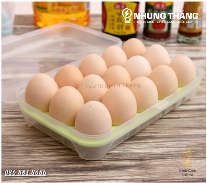 Hộp Đựng Trứng - Khay Đựng Trứng 1 Tầng 15 Lỗ - Chất Liệu Nhựa PP An Toàn Thực Phẩm - Có Video