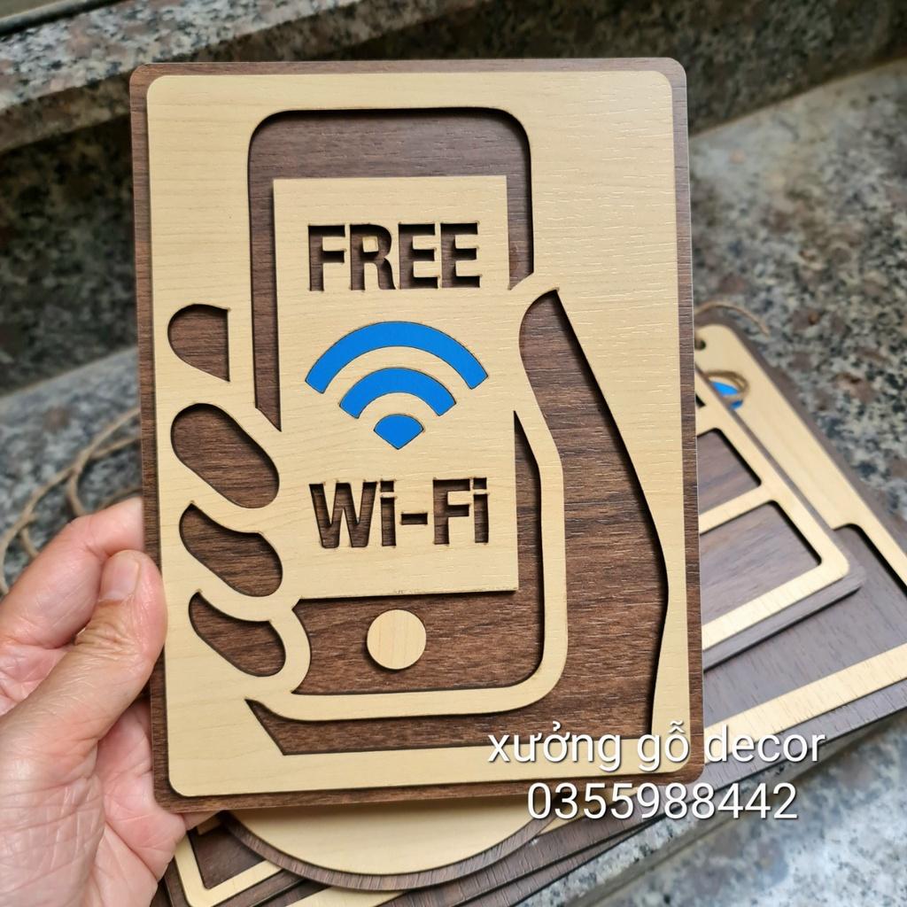 (Mới) Bảng thông tin wifi bằng gỗ handmade trang trí Decor shop, Cửa Hàng