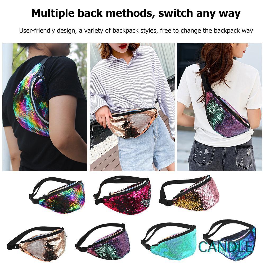 Túi Đeo Chéo Đính Kim Sa Lấp Lánh Cho Nữ