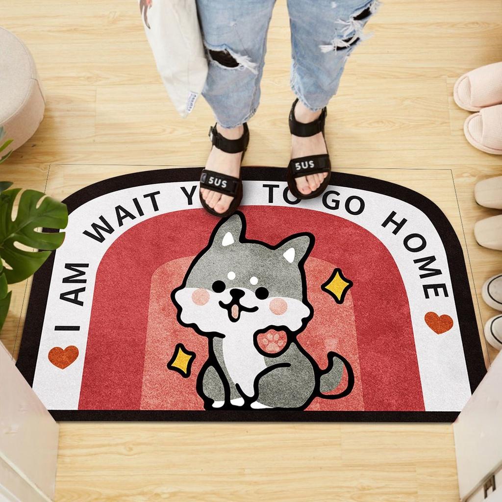 Thảm lau chân silicon hình gấu cute siêu thấm nước, chống trơn trượt size 40x60 cm