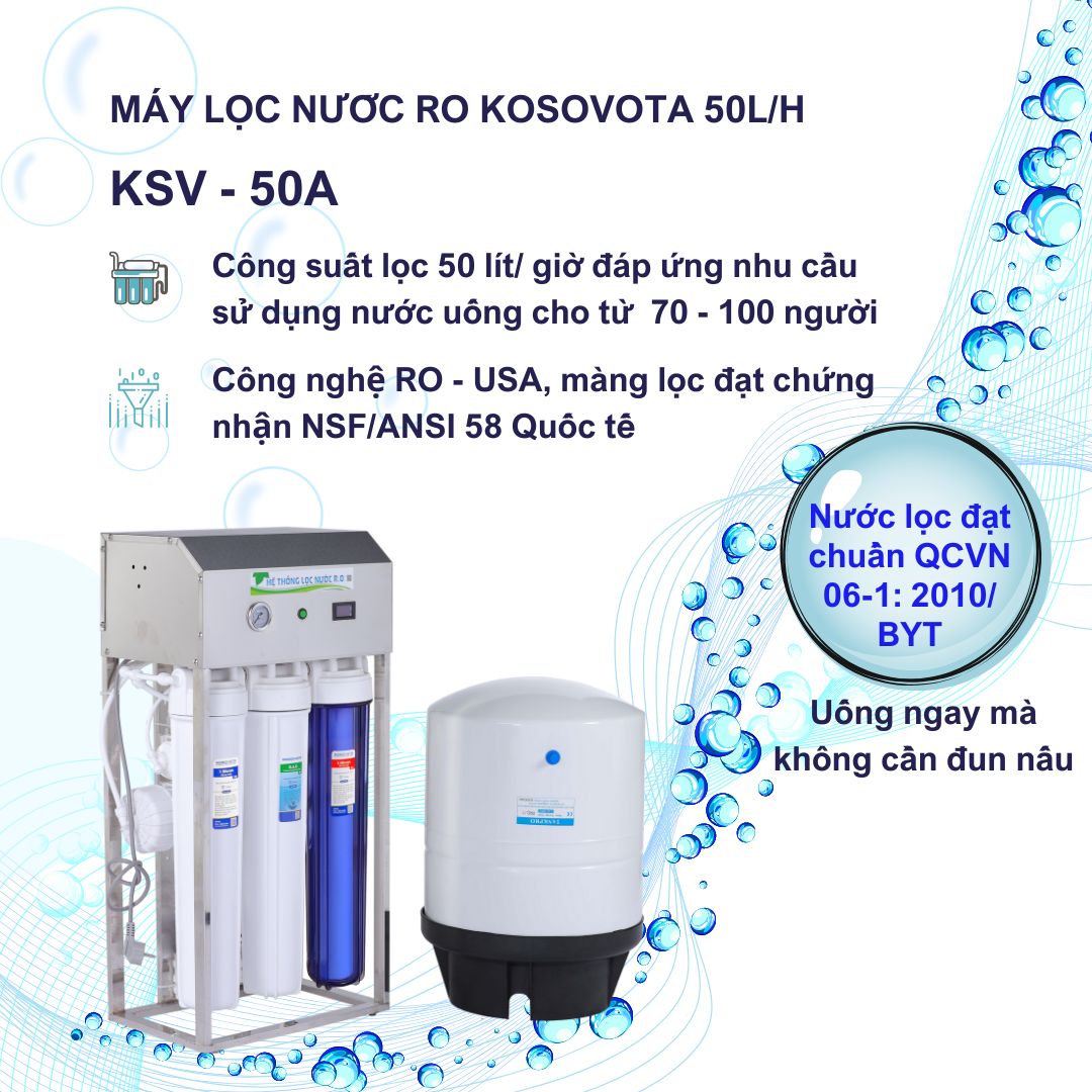 Máy RO lọc nước 50L/H Kosovota Pro bán công nghiệp (Hàng chính hãng)