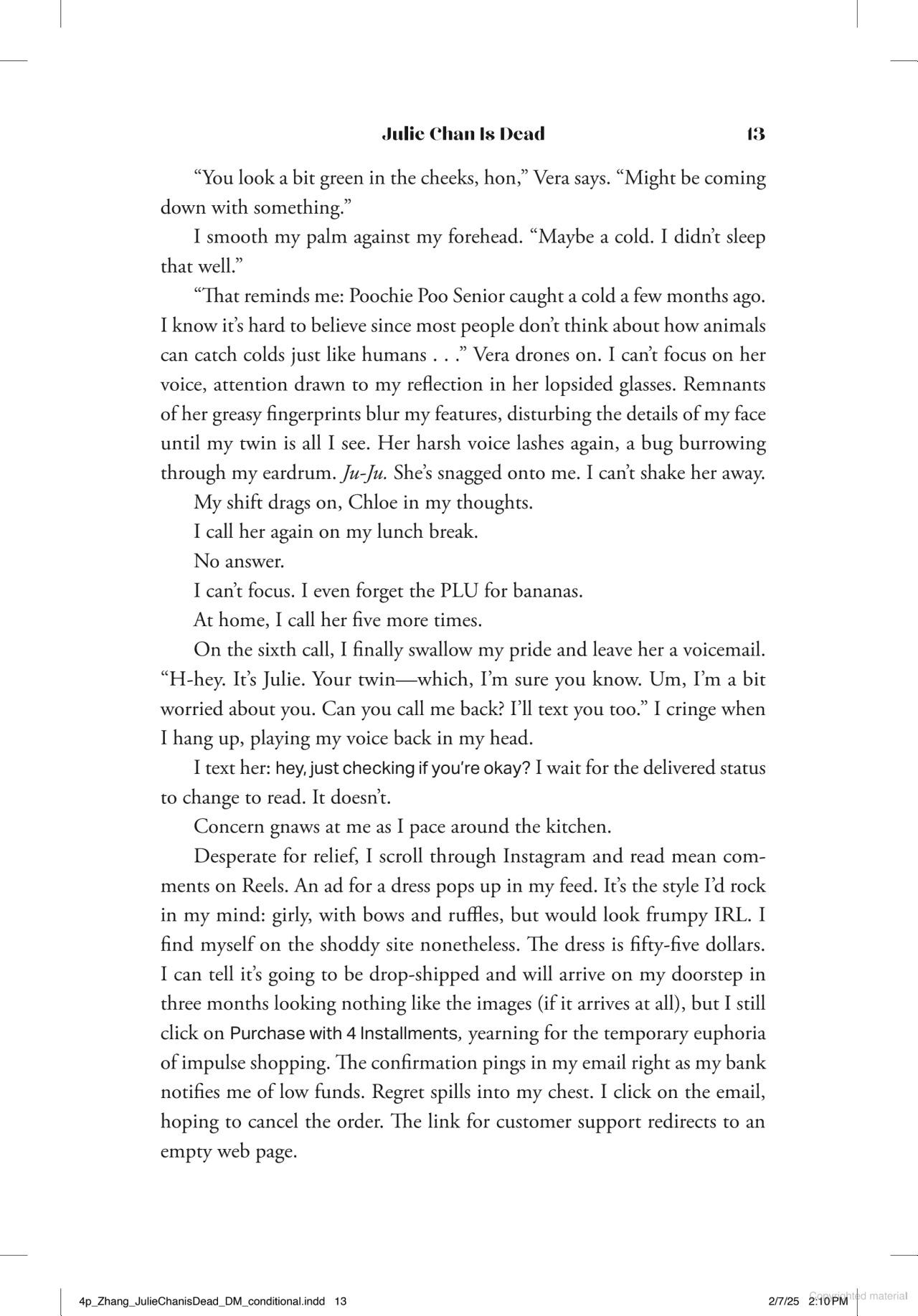 Sách ngoại văn: Julie Chan Is Dead