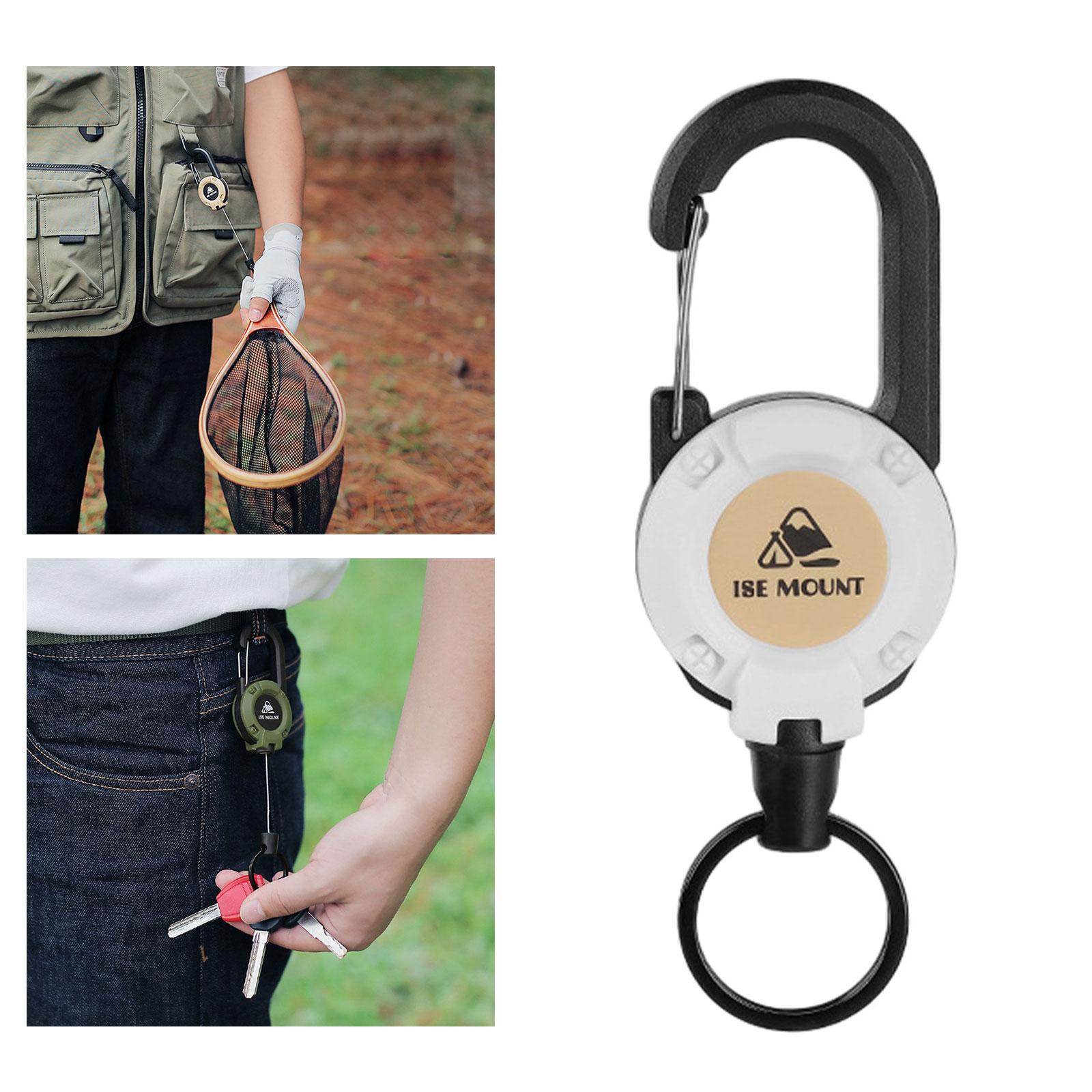 Retractable Keychain Heavy Duty ID Badge Holder Key Reel for Climbing Hiking