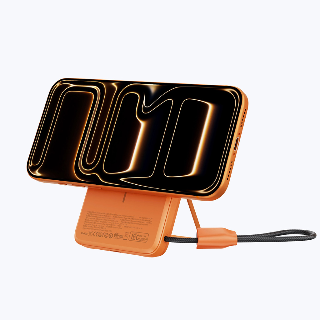 Pin Dự Phòng Không Dây Kèm Cáp MAZER MagLink19 Qi2 15W PD27W 10.000 mAh Chứng Nhận 3C Sạc Được Apple Watch Kèm Chân Đế Hàng Chính Hãng