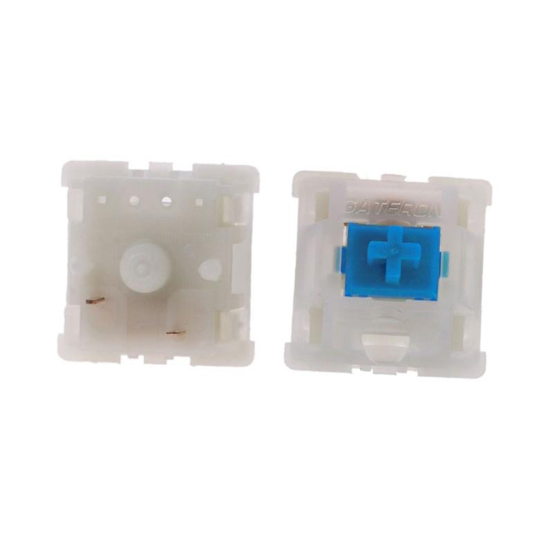 HSV 10Pcs Gateron Switche 5Pin Milky Blue Switch Mechanical Keyboard Gateron MX Switches Transparent Case fit GK61 GK64 GH60