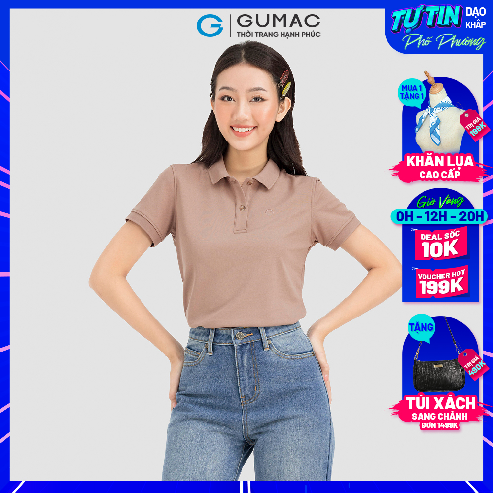 Áo polo nữ GUMAC ATC08004 phối nút nhiều màu