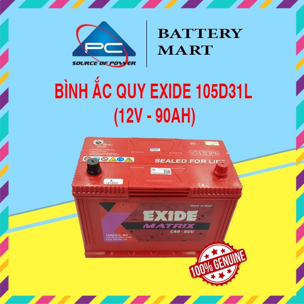 Bình Ắc Quy EXIDE 105D31L/R 12V-90Ah