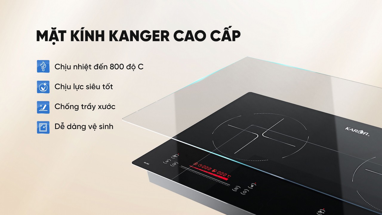 Bếp điện từ đôi Karofi KIC-D63 4.000W 8 mức công suất - Miễn phí vận chuyển toàn quốc - Bảo hành 24 tháng - Hàng chính hãng
