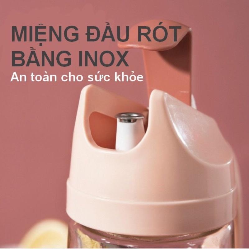 Bình Đựng Dầu Ăn Nước Mắm - Xì Dầu Tự Động Đóng Mở Nắp
