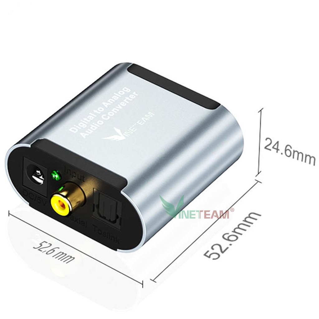 Vinetteam Bộ Chuyển Đổi Âm Thanh Quang Học Optical Ra AV RCA Có Jack 3.5mm Chuyển Tín Hiệu Digital Sang Analog - Hàng Chính Hãng