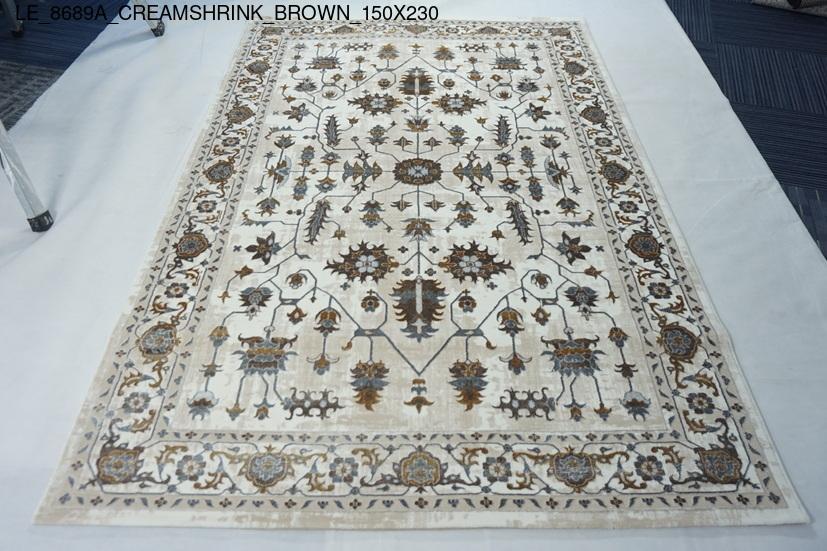 Thảm Sợi Ngắn le_8689a_creamshrink_brown_150x230