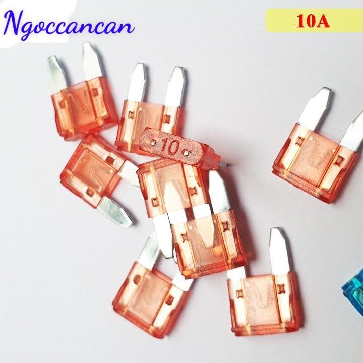 10 Cầu Chì Ô Tô Xe Hơi Chân Nhỏ 5A, 10A, 15A, 20A, 25A, 30A