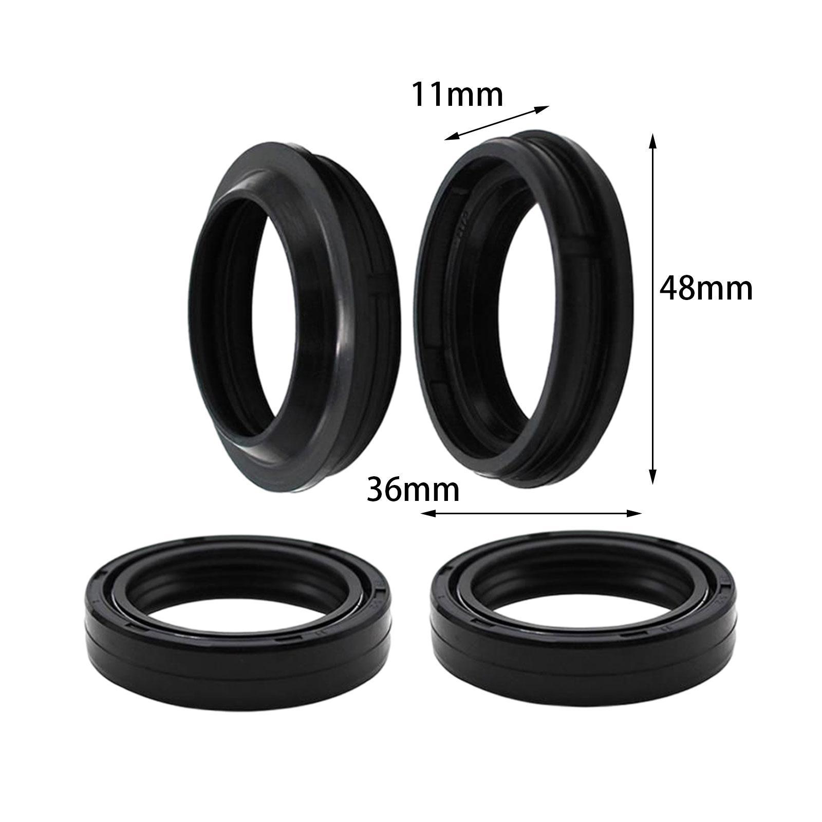 4Pcs Front Fork Oil Seal & Dust Cover 36x48x11mm High Performance Premium Durable Oil Resistance for XT 125  XT 125 x XT 125