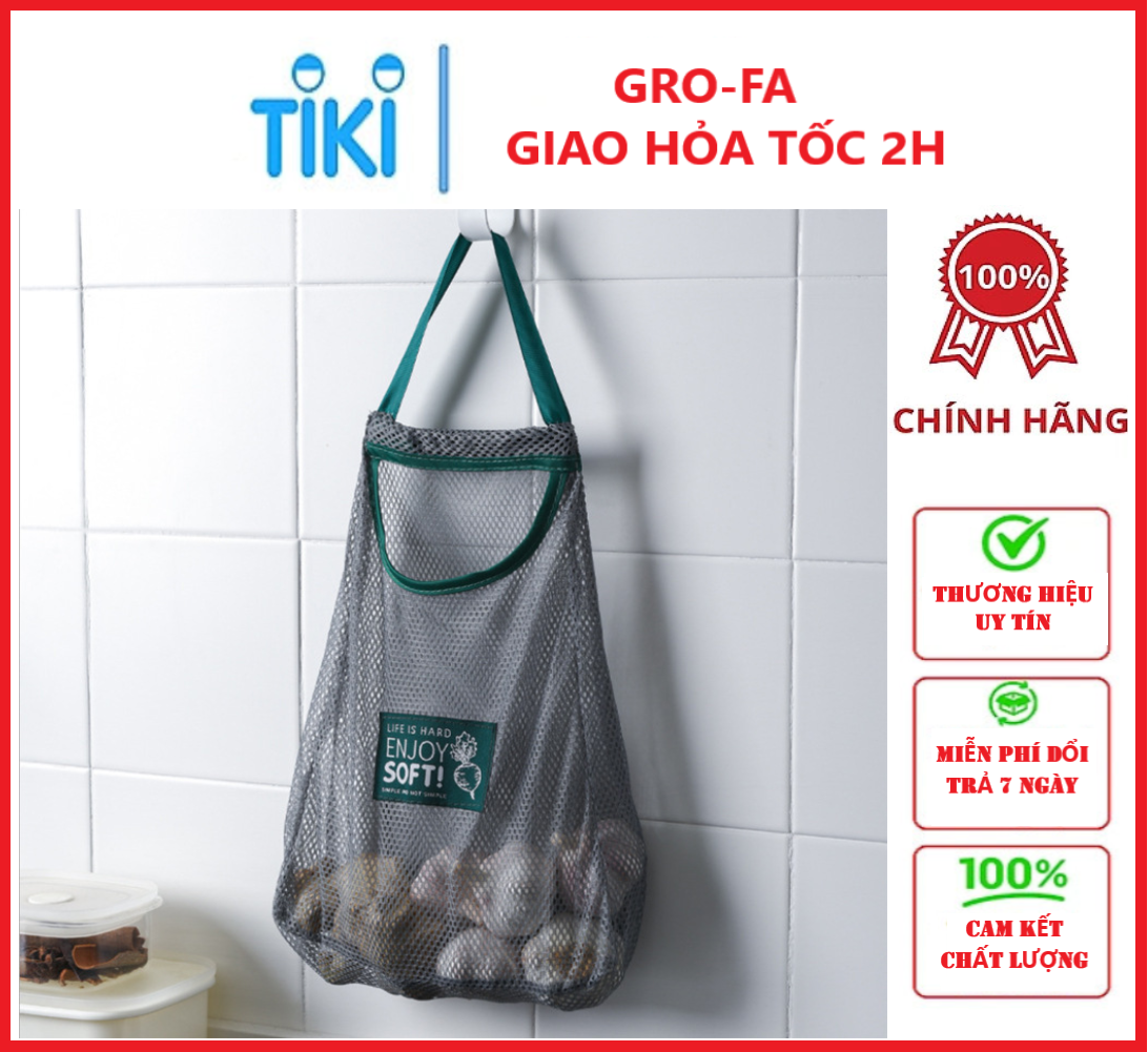Túi Lưới Đựng Hành Tỏi Treo Tường Nhà Bếp - Chính hãng