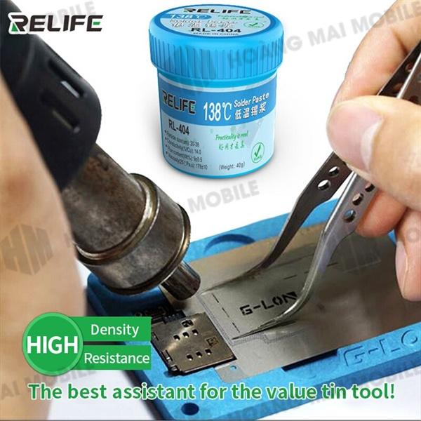 Thiếc hàn bột RELIFE RL-404 138 độ lọ 50g