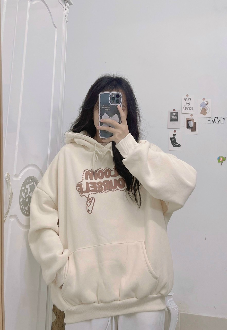 ÁO HOODIE - ÁO KHOÁC NỈ NGOẠI HOOIDE MỚI in CHỮ NỔI BL0OM YOURSELF