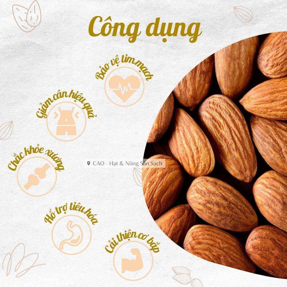 Hạt Hạnh Nhân Sấy nguyên vị CAO FOOD nhập khẩu Mỹ giòn ngon và dinh dưỡng