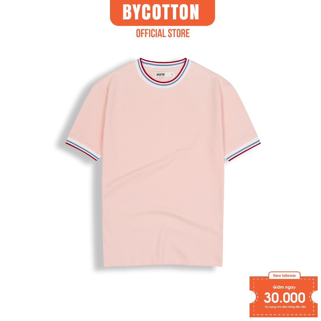 Áo Thun Ngắn Tay Cổ Tròn Hồng Nhạt Chất Pique BY COTTON Tee Pique Light Pink