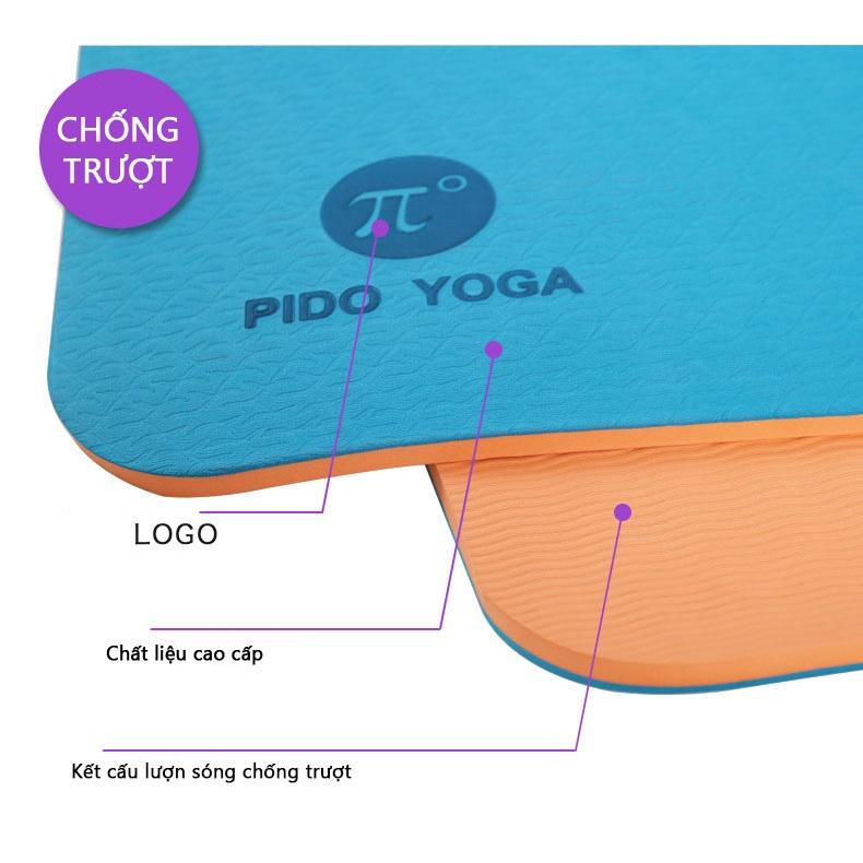 Thảm Tập Yoga 2 Lớp Cao Cấp Siêu Bám Chống Trơn Trượt Cao Cấp PIDO TT07