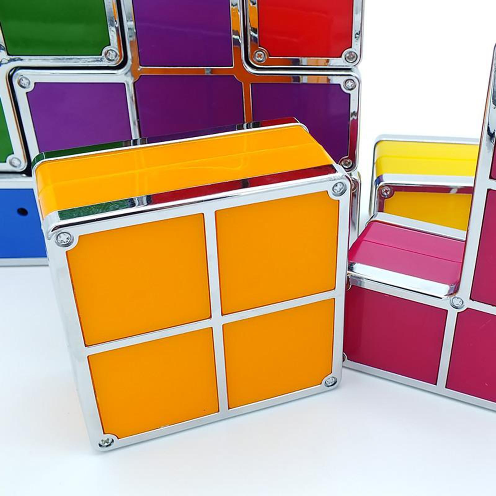 Stackable Night Light,Puzzle Lamp,7 Colors Induction Interlocking Lighting Blocks,DIY Tangram Desk Light,Led Cube,Great Gift Light for Teens Kids Gift
