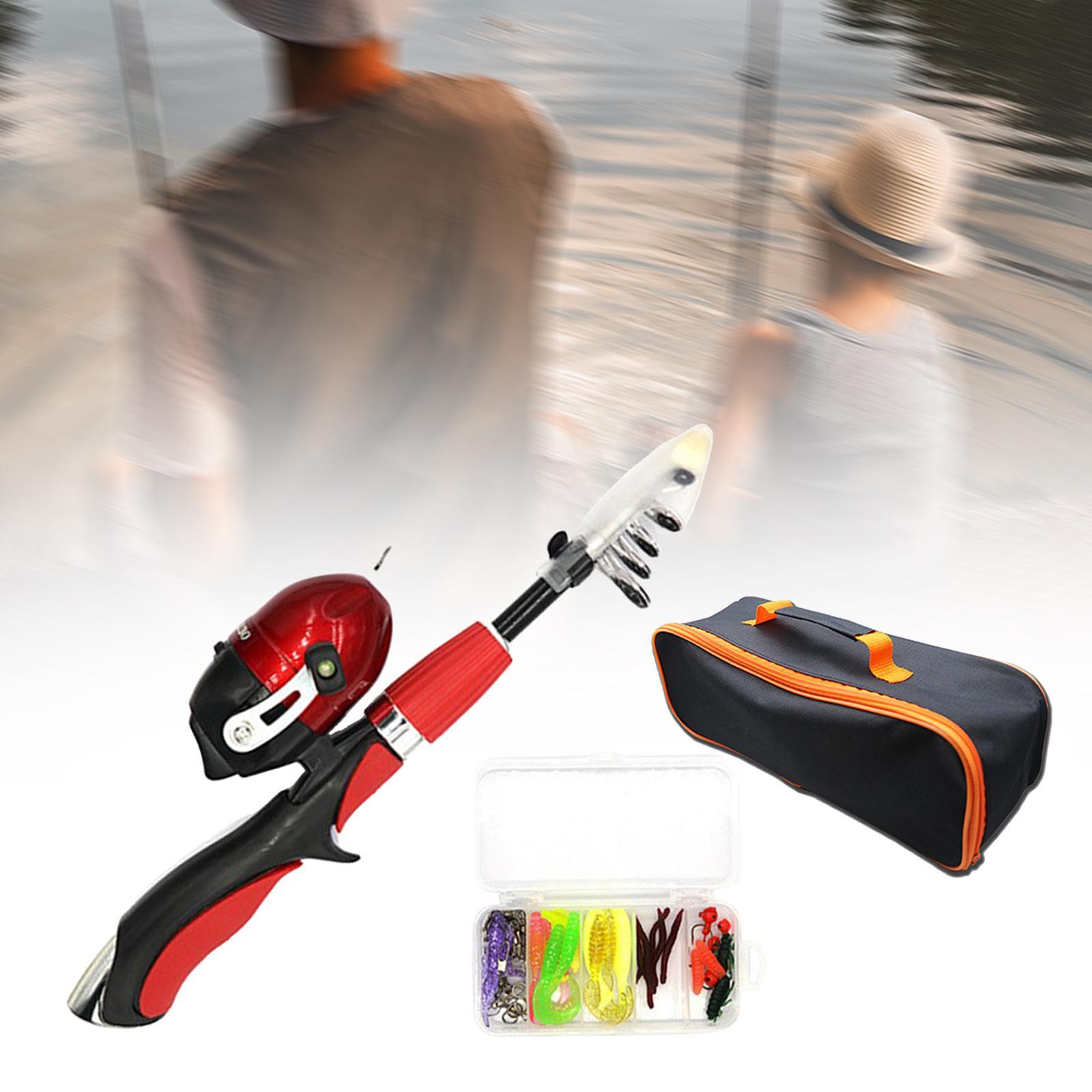 Kids Fishing Rod Telescopic Fishing Rod and Reel Combo Kits with Fishing Reel Traveling Kid Fishing Pole for Travel Birthday Gifts