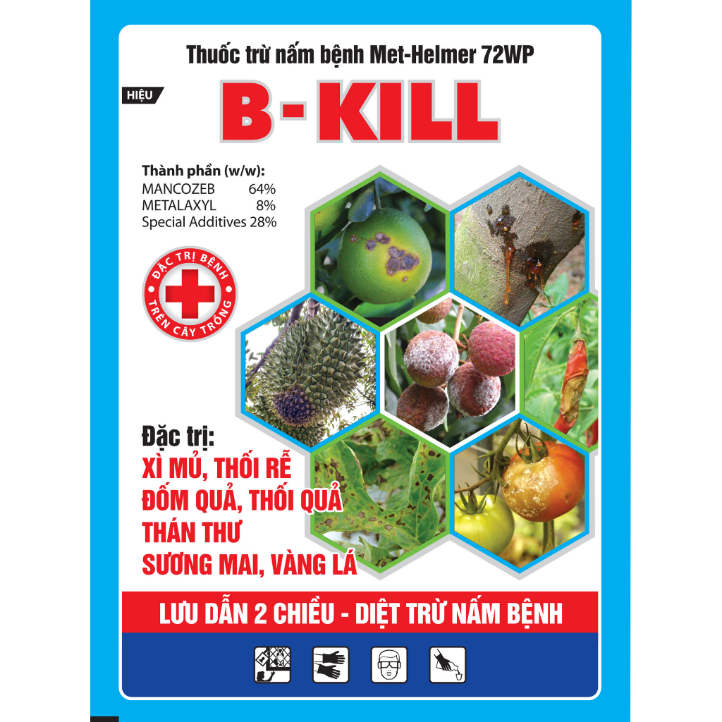 Trừ Nấm Bệnh B-KILL Gói 200g Trị Thán Thư, Thối Rễ, Xì Mủ, Thối Qủa Công Nghệ Lưu Dẫn Hai Chiều Mới Nhất