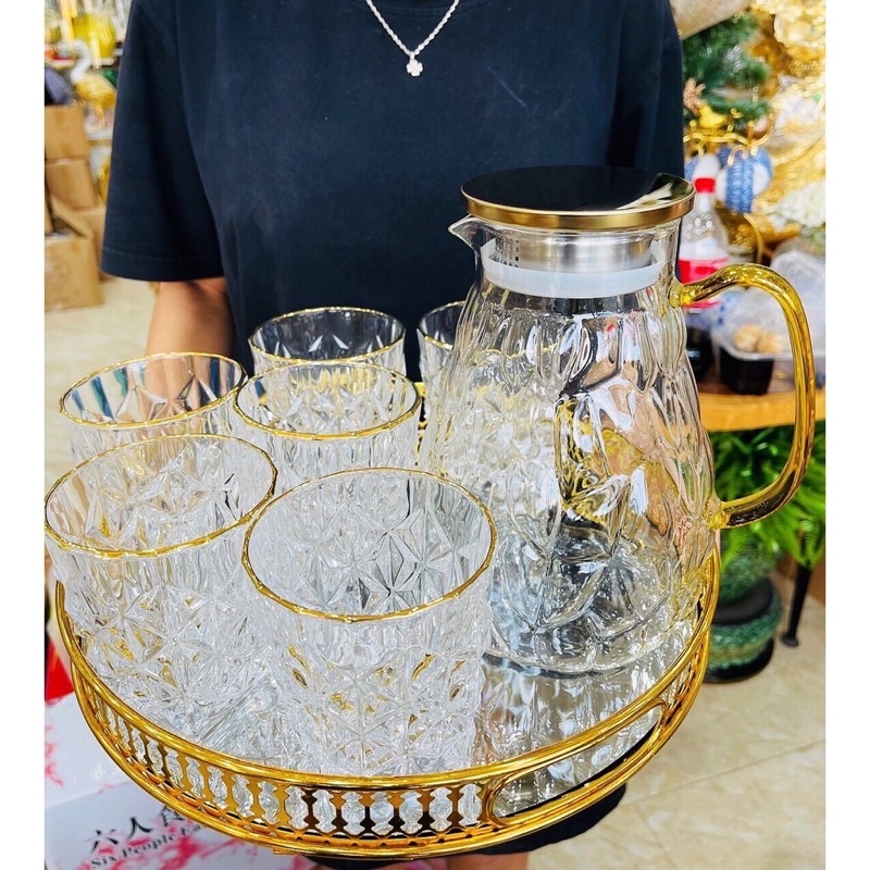 BỘ BÌNH NƯỚC KÈM 6 CỐC THỦY TINH CAO CẤP