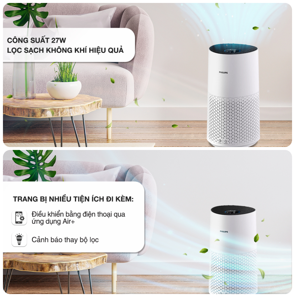 Máy Lọc Không Khí Philips AC1715/20, Diện Tích &lt;78M2, Kết Nối Wifi, Hàng Chính Hãng