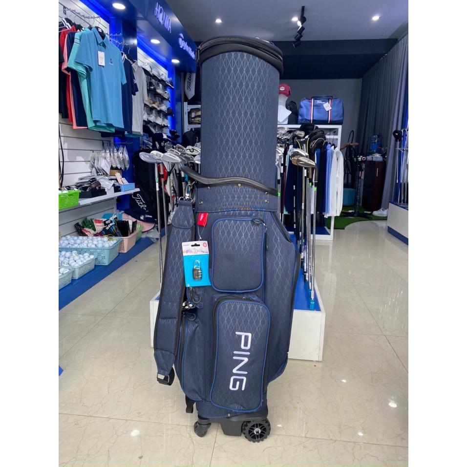 Túi đựng gậy golf Pi.ng nắp cứng có bánh xe chống nước khóa số bảo mật cao - TG018
