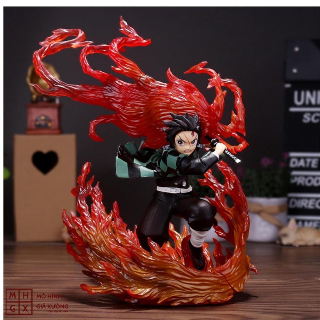 Mô hình Kimetsu No Yaiba figure Demon Slayer Kamado Tanjirou cao 22 cm trạng thái chiến đấu - figure thanh gươm diệt quỷ