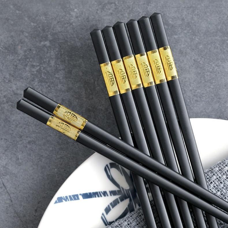 Đũa ăn cơm màu đen COMBO 10 đôi đũa chất liệu nhựa an toàn không độc hại Đồ gắp thức ăn Dụng cụ nhà bếp 10D
