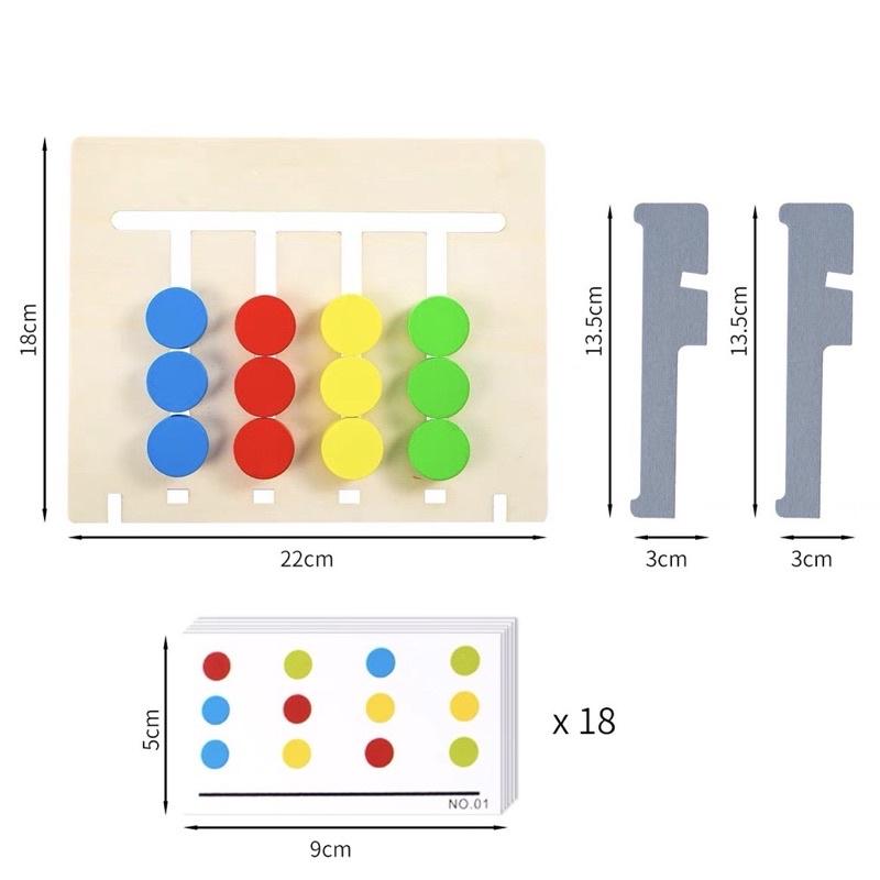 Đồ chơi gỗ di chuyển ghép trật tự theo thẻ - Luyện tư duy logic cho bé-Bộ logic quả