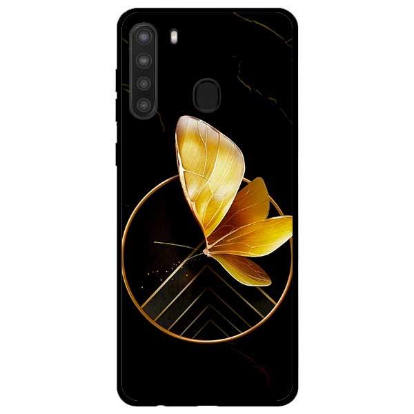 Ốp lưng dành cho Samsung Galaxy A21 mẫu Vòng Tròn Bướm Vàng