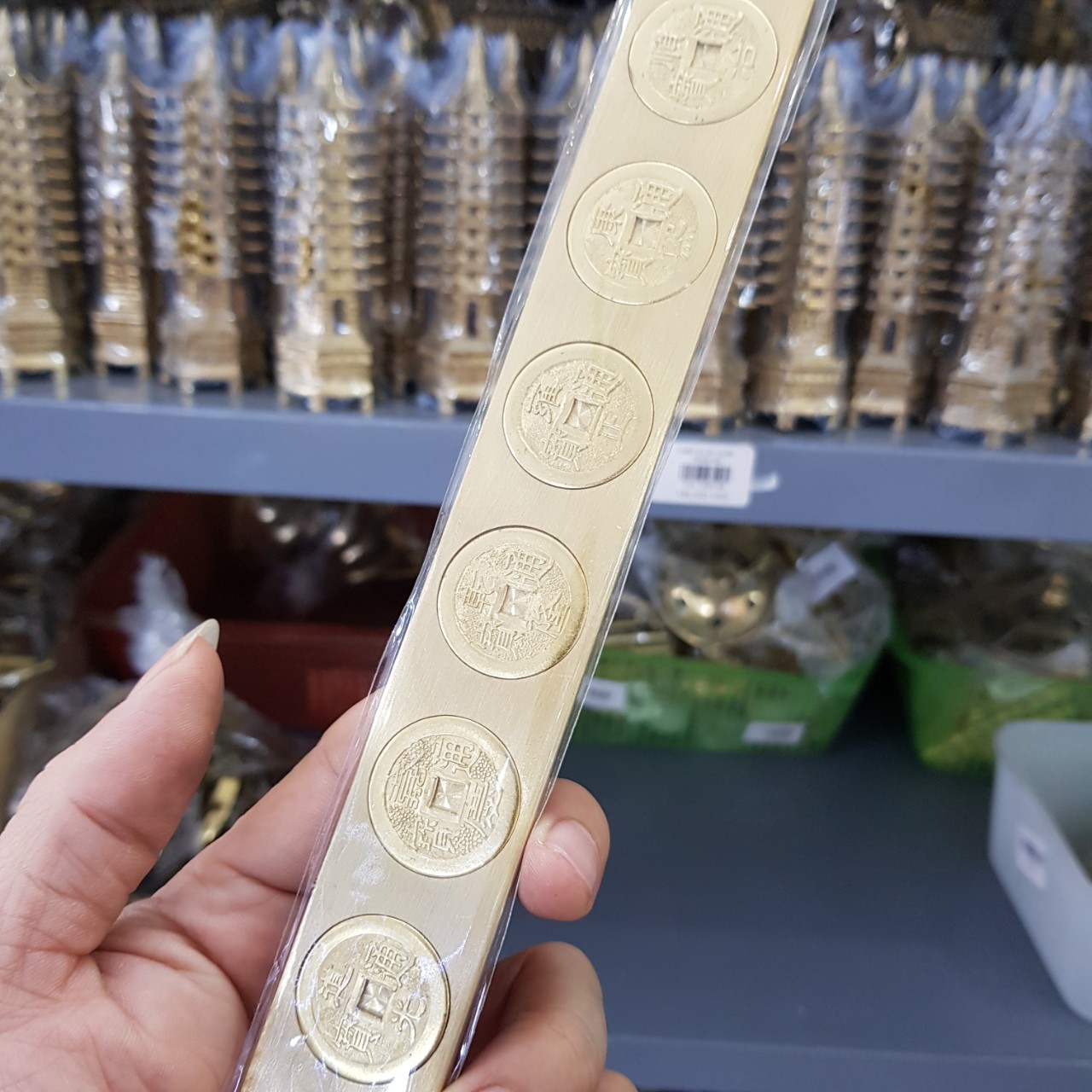 Thước lục đế bằng đồng dài 23,5cm MS85t
