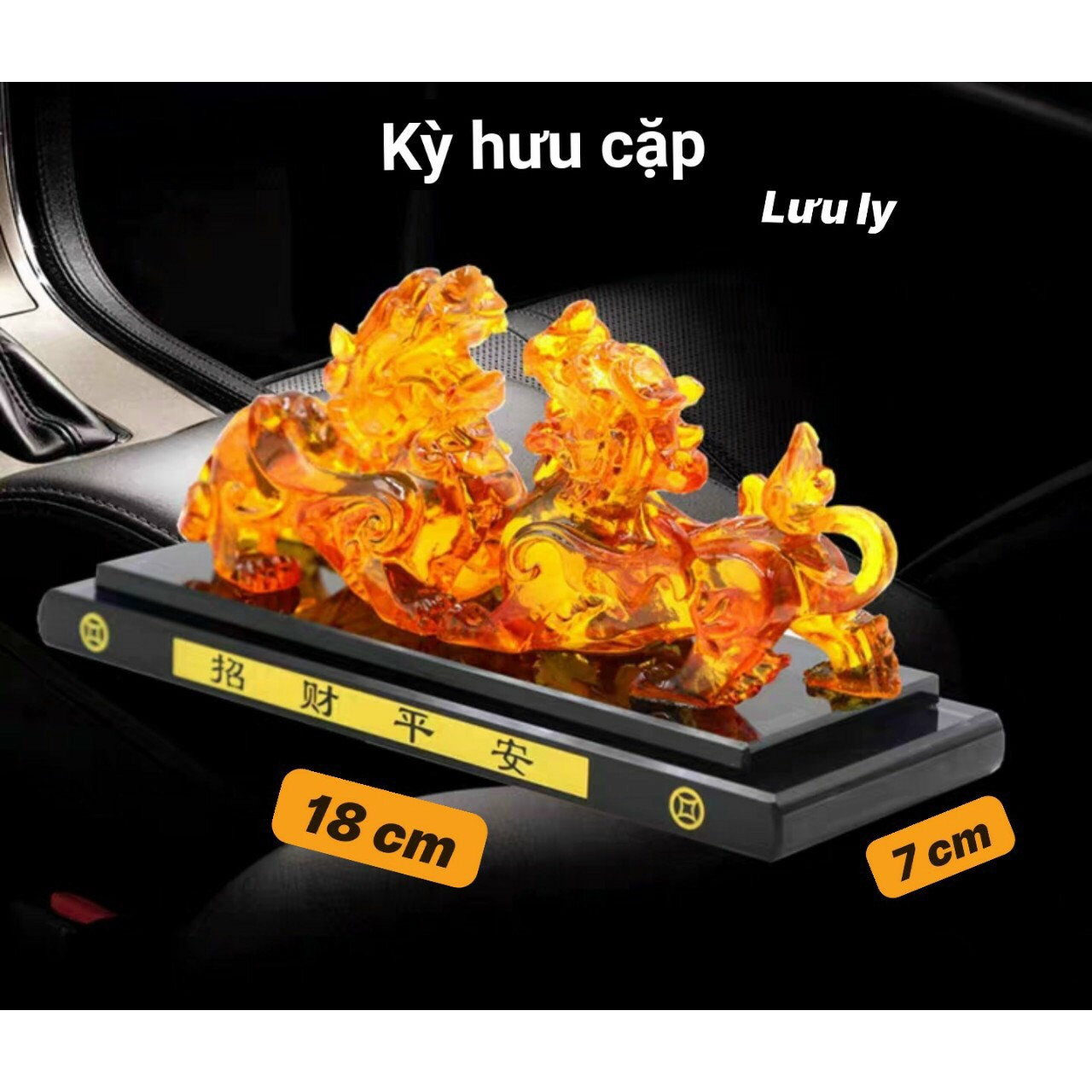 kỳ hưu cặp đế kiếng lưu ly phong thủy