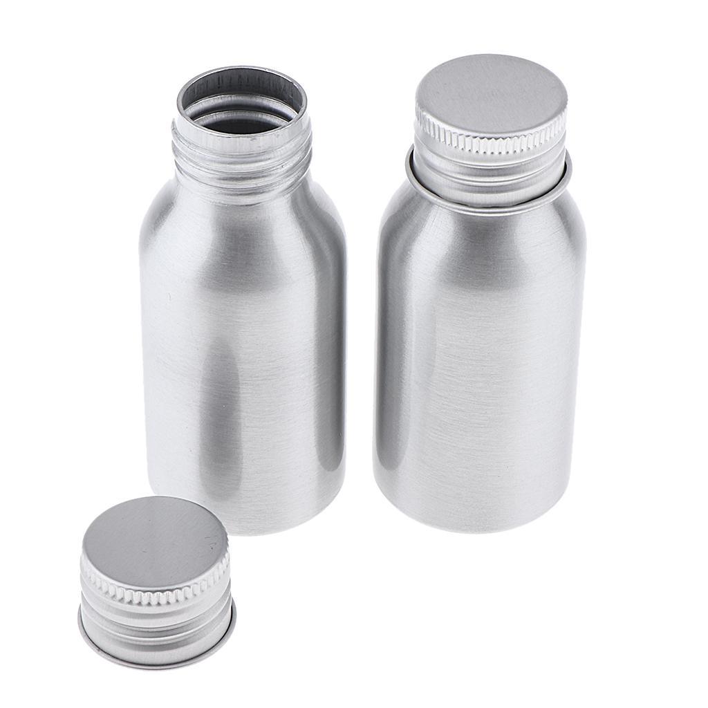2x Travel Aluminum Refillable Makeup Bottle Liquid Empty Cosmetics Container