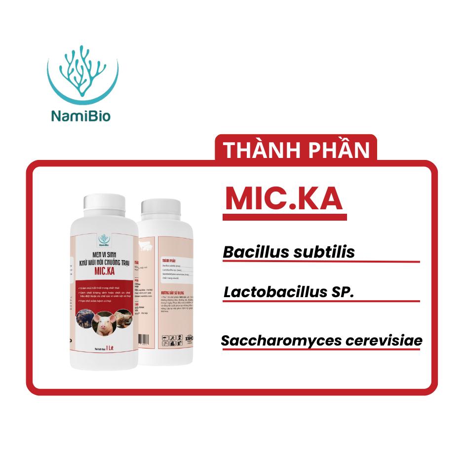 Men vi sinh khử mùi hôi chuồng trại MIC.KA 1 lít