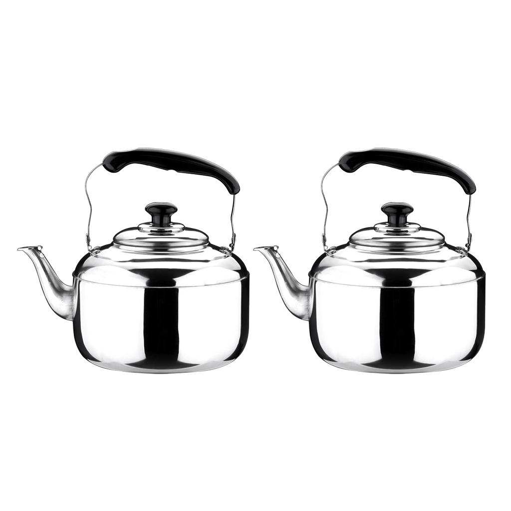 2x Stainless Steel Whistling Tea Kettle Coffee Kitchen Stovetop Induction 5L