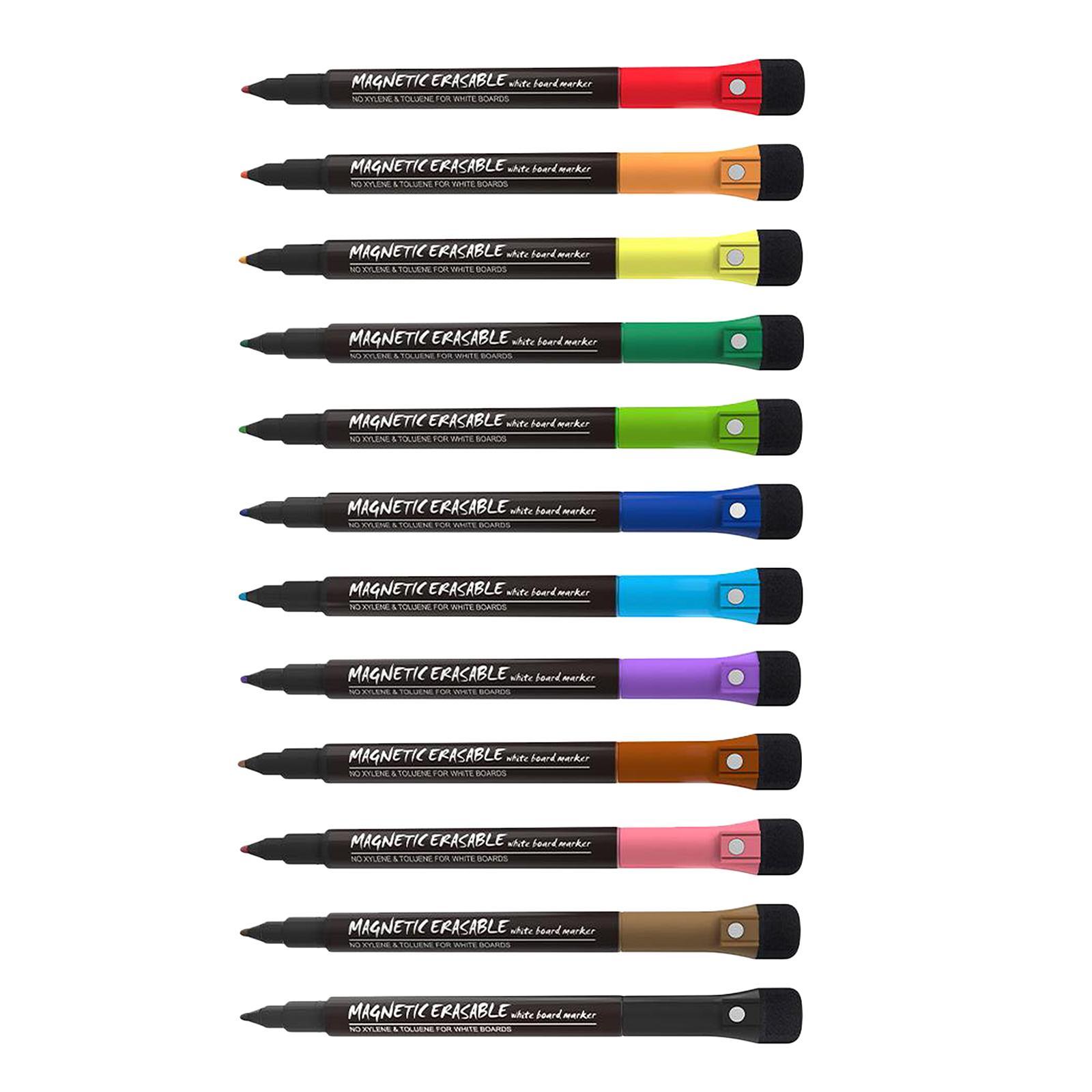 12x Erase Whiteboard Mirror Glass Markers Pen Fine Tip Long Lasting