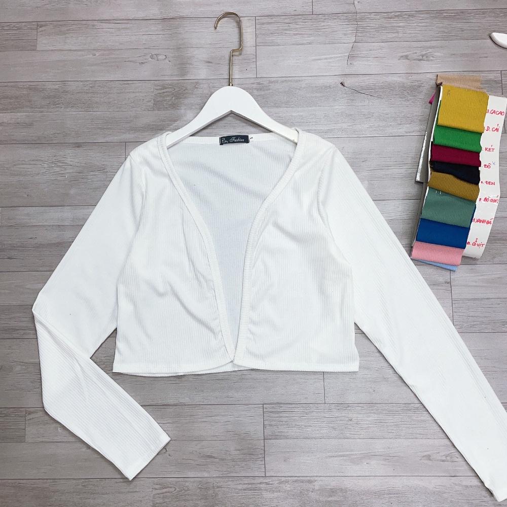 Áo khoác cardigan bigsize nữ thun gân cao cấp, Áo khoác ngoài dnags lửng Chuppy 58-95kg BIGSIZE CÔ NHỎ G116 - Màu đen
