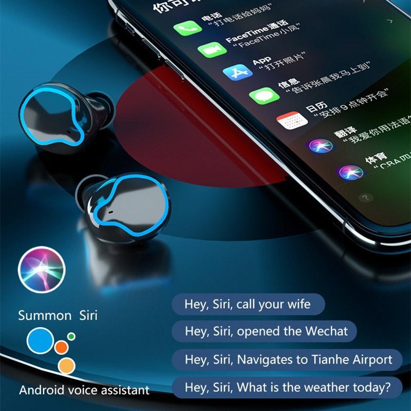 Tai Nghe Không Dây Bluetooth M9 IPX7 Chống Nước Giảm Tiếng Ồn Có Màn Hình LED Hiển Thị Cho Xiaomi iPhone Android