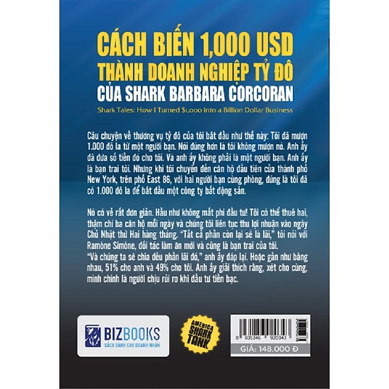 America Shark Tank: Cách Biến 1000 USD Thành Doanh Nghiệp Tỷ Đô Của Shark Barbara Corcoran(Tặng E-Book Bộ 10 Cuốn Sách Hay Về Kỹ Năng, Đời Sống, Kinh Tế Và Gia Đình - Tại App MCbooks)