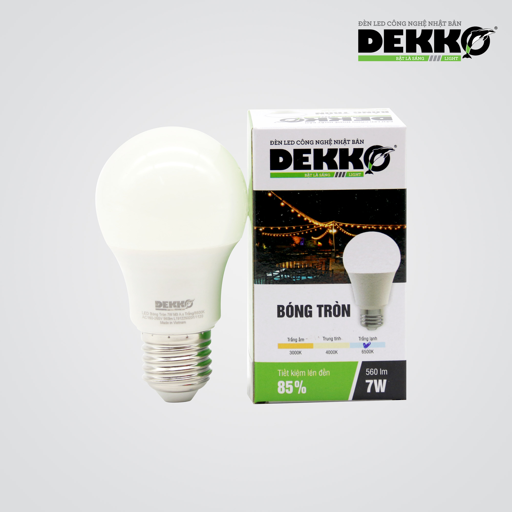 BÓNG ĐÈN LED TRÒN 2203 DEKKO 7W SIÊU TIẾT KIỆM ĐIỆN - ĐỘ BỀN LÊN TỚI 15 NĂM