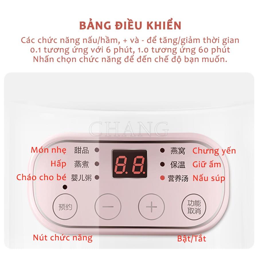 Nồi Nấu Cháo Chậm - Nồi Hầm Cách Thủy Dung Tích 1L, Lòng Nồi Bằng Sứ Giữ Nhiệt Tốt Hơn