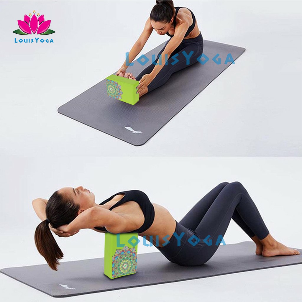 Gạch tập yoga sắc Madala Kích thước: 23x15x7.6cm. Trọng lượng 200g