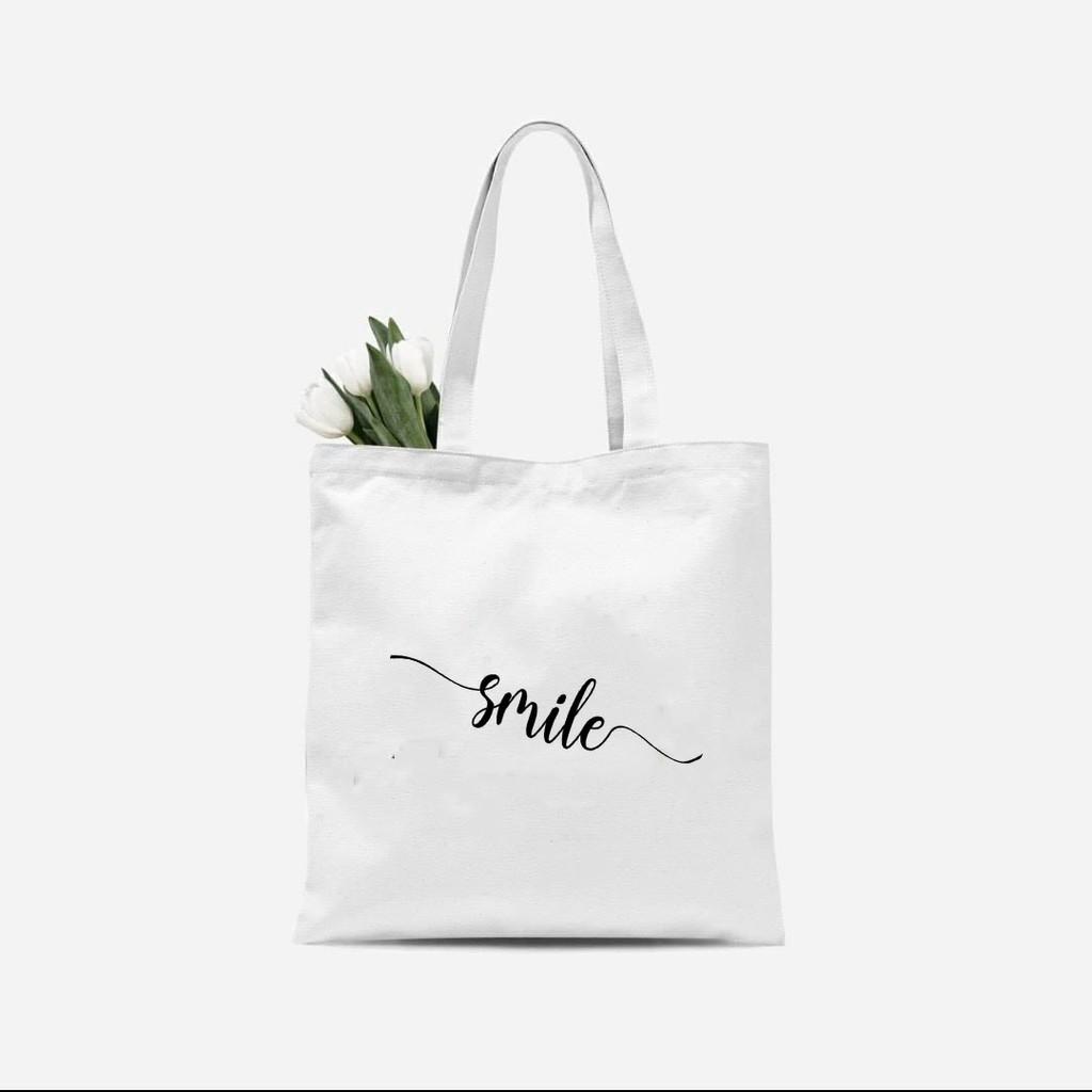 Túi tote vải bố đeo vai canvas chữ tiếng anhT6 PHONG CÁCH AOMI